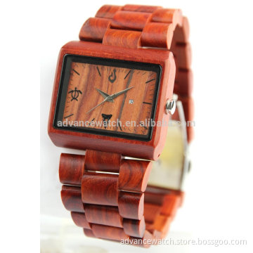 2017 New black metal rosewood wood metal watch